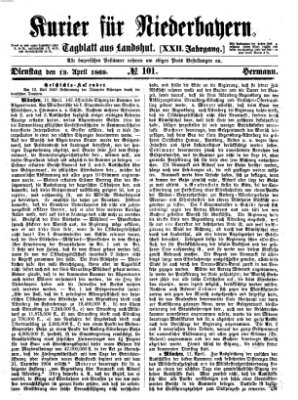 Kurier für Niederbayern Dienstag 13. April 1869