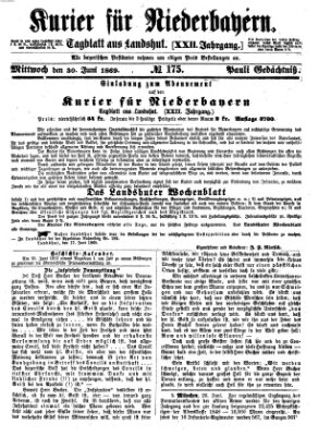 Kurier für Niederbayern Mittwoch 30. Juni 1869