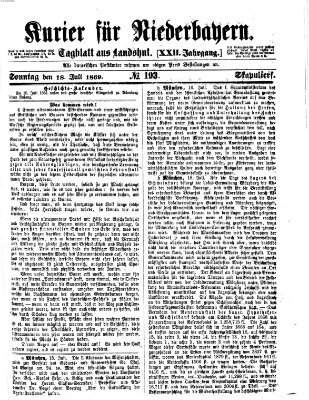 Kurier für Niederbayern Sonntag 18. Juli 1869