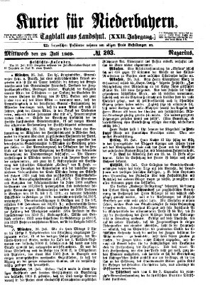 Kurier für Niederbayern Mittwoch 28. Juli 1869