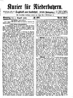 Kurier für Niederbayern Sonntag 1. August 1869