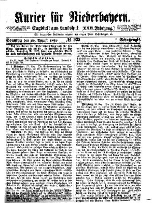Kurier für Niederbayern Sonntag 29. August 1869