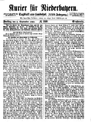 Kurier für Niederbayern Freitag 3. September 1869