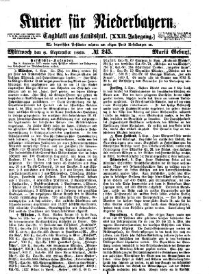 Kurier für Niederbayern Mittwoch 8. September 1869