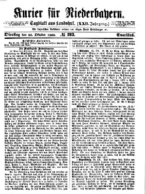Kurier für Niederbayern Dienstag 26. Oktober 1869