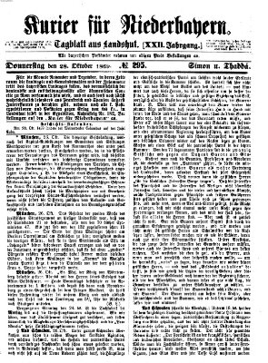 Kurier für Niederbayern Donnerstag 28. Oktober 1869