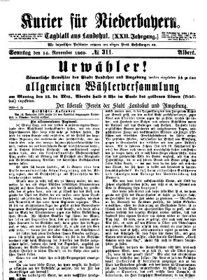 Kurier für Niederbayern Sonntag 14. November 1869