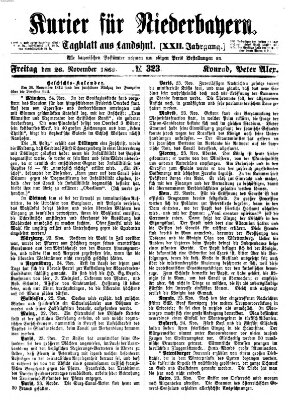 Kurier für Niederbayern Freitag 26. November 1869