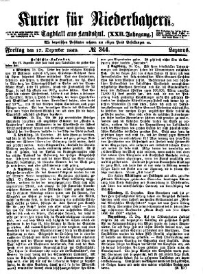 Kurier für Niederbayern Freitag 17. Dezember 1869