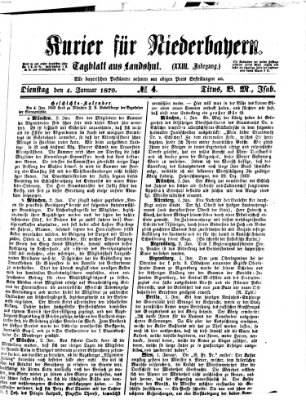 Kurier für Niederbayern Dienstag 4. Januar 1870