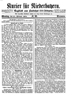 Kurier für Niederbayern Montag 21. Februar 1870