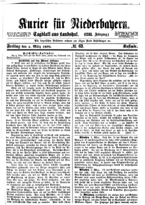 Kurier für Niederbayern Freitag 4. März 1870