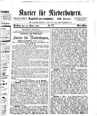 Kurier für Niederbayern Freitag 18. März 1870