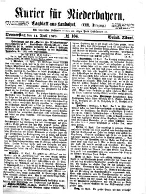 Kurier für Niederbayern Donnerstag 14. April 1870