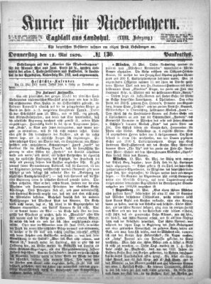 Kurier für Niederbayern Donnerstag 12. Mai 1870