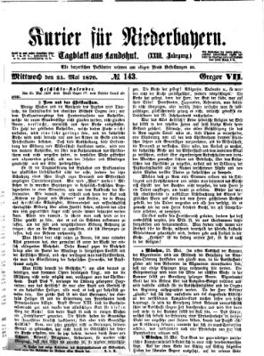 Kurier für Niederbayern Mittwoch 25. Mai 1870
