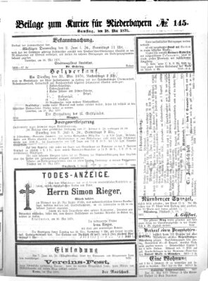 Kurier für Niederbayern Samstag 28. Mai 1870