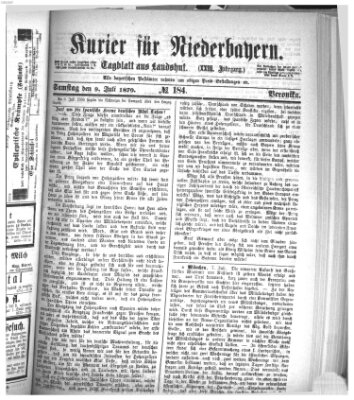 Kurier für Niederbayern Samstag 9. Juli 1870