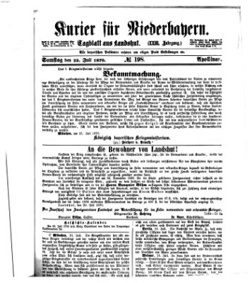 Kurier für Niederbayern Samstag 23. Juli 1870