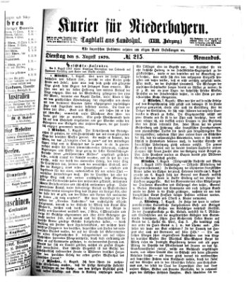 Kurier für Niederbayern Dienstag 9. August 1870