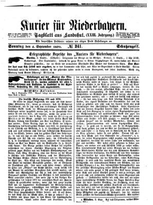 Kurier für Niederbayern Sonntag 4. September 1870