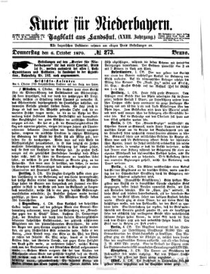 Kurier für Niederbayern Donnerstag 6. Oktober 1870