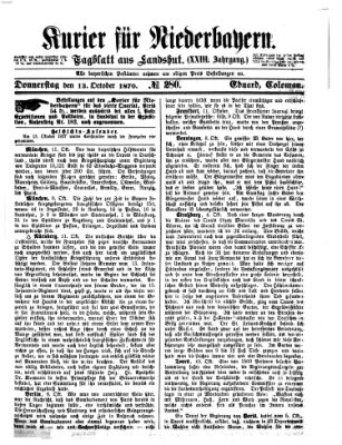 Kurier für Niederbayern Donnerstag 13. Oktober 1870