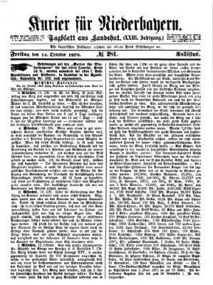 Kurier für Niederbayern Freitag 14. Oktober 1870