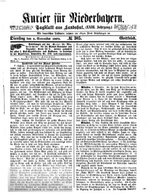 Kurier für Niederbayern Dienstag 8. November 1870