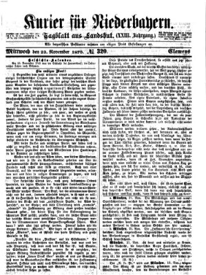 Kurier für Niederbayern Mittwoch 23. November 1870