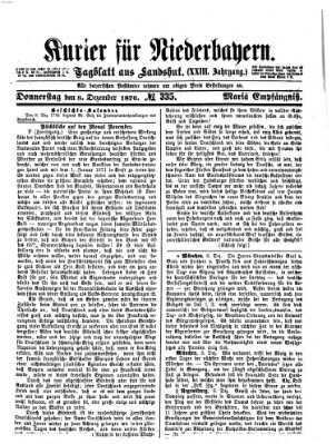 Kurier für Niederbayern Donnerstag 8. Dezember 1870