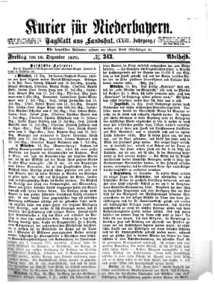Kurier für Niederbayern Freitag 16. Dezember 1870