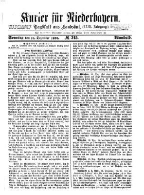 Kurier für Niederbayern Sonntag 18. Dezember 1870