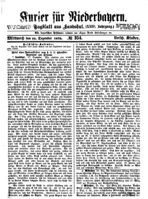 Kurier für Niederbayern Mittwoch 28. Dezember 1870