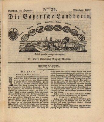 Bayerische Landbötin Samstag 18. Dezember 1830