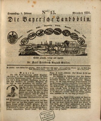 Bayerische Landbötin Donnerstag 3. Februar 1831