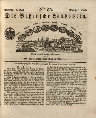 Bayerische Landbötin Dienstag 3. Mai 1831