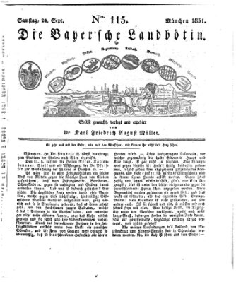 Bayerische Landbötin Samstag 24. September 1831