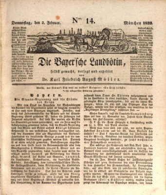 Bayerische Landbötin Donnerstag 2. Februar 1832