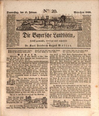 Bayerische Landbötin Donnerstag 16. Februar 1832
