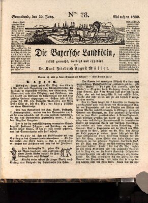 Bayerische Landbötin Samstag 30. Juni 1832