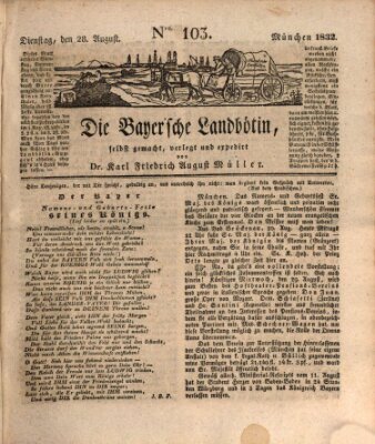 Bayerische Landbötin Dienstag 28. August 1832
