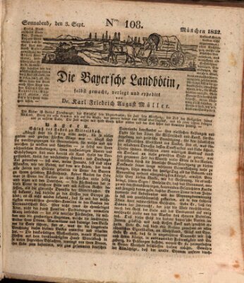 Bayerische Landbötin Samstag 8. September 1832