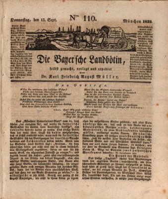 Bayerische Landbötin Donnerstag 13. September 1832
