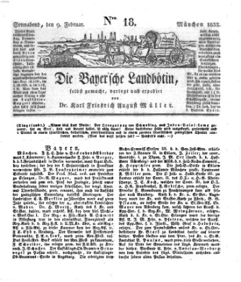 Bayerische Landbötin Samstag 9. Februar 1833