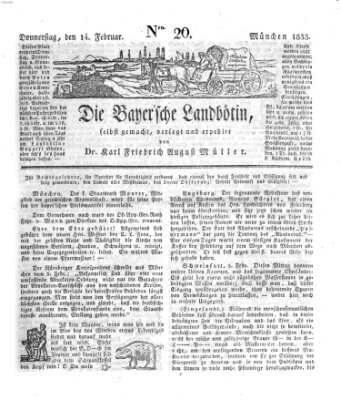 Bayerische Landbötin Donnerstag 14. Februar 1833