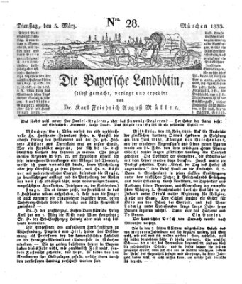Bayerische Landbötin Dienstag 5. März 1833