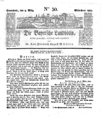 Bayerische Landbötin Samstag 9. März 1833