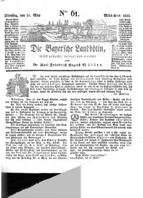 Bayerische Landbötin Dienstag 21. Mai 1833