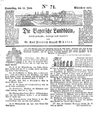 Bayerische Landbötin Donnerstag 13. Juni 1833